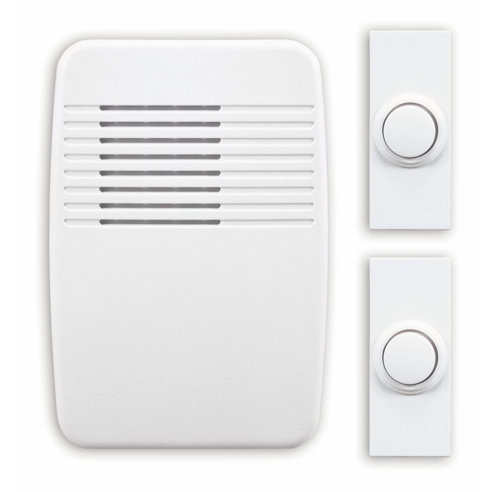 Heath Zenith Wireless PlugIn Door Chime Kit with 2 Push Buttons The