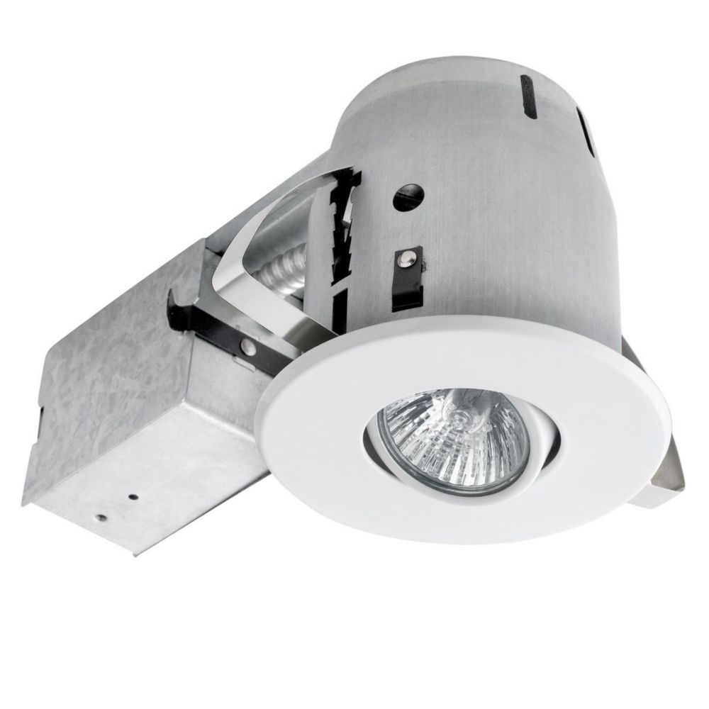 Globe Electric 90440 4 Inch Swivel Recessed Lighting Kit, White Finish