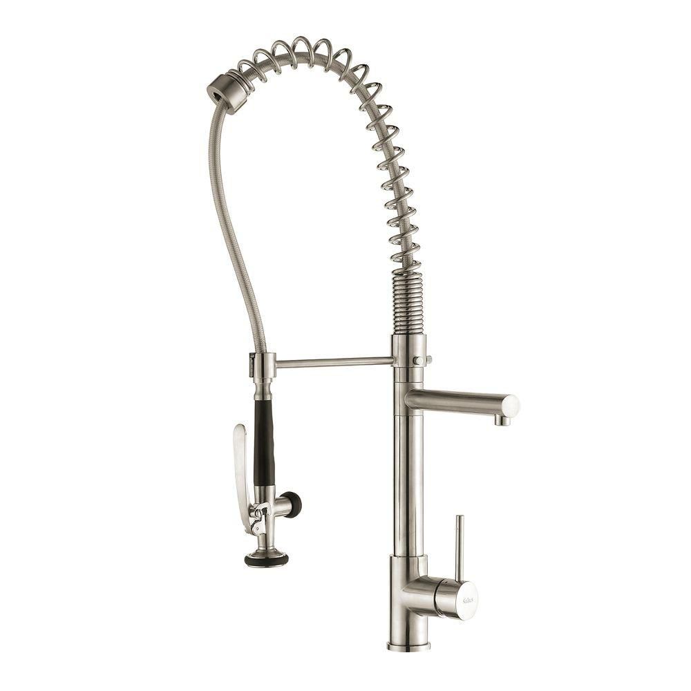 Kraus Commercial Style Single Handle Pull Down Kitchen Faucet With Pre   P 1000807547 