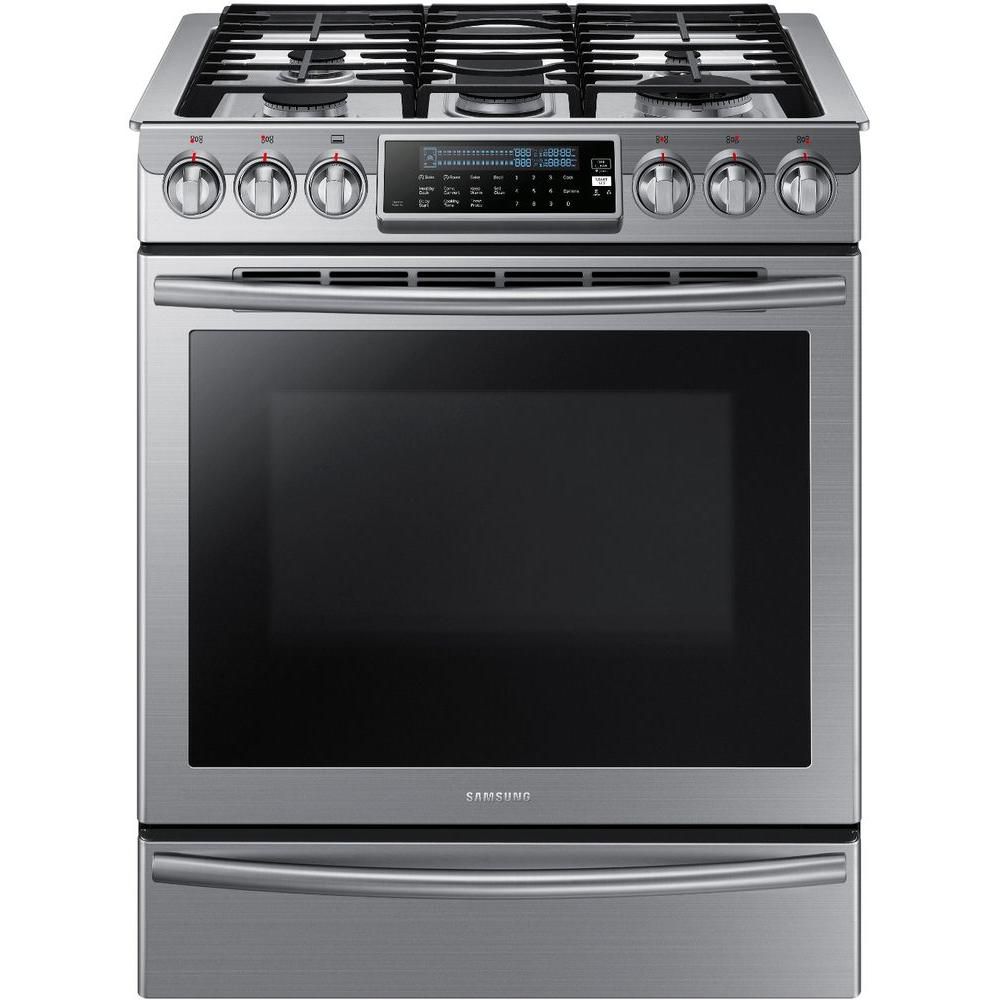 Samsung 30 Inch 5 8 Cu Ft Slide In Gas Range With Self Cleaning