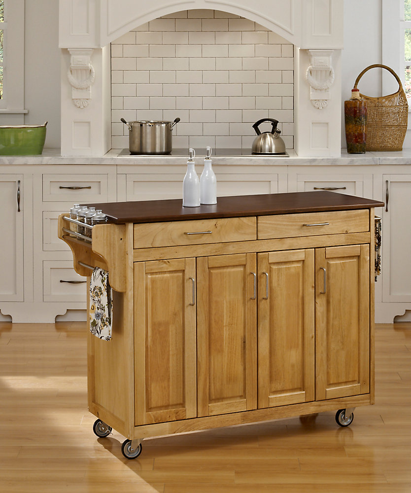 Create A Cart Natural Finish With Cherry Top