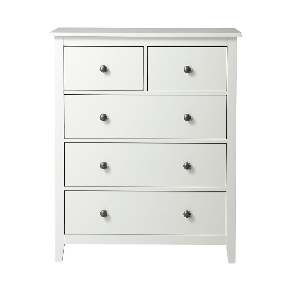 Homestar Dellys Collection 5 Drawer Laminate Dresser In White