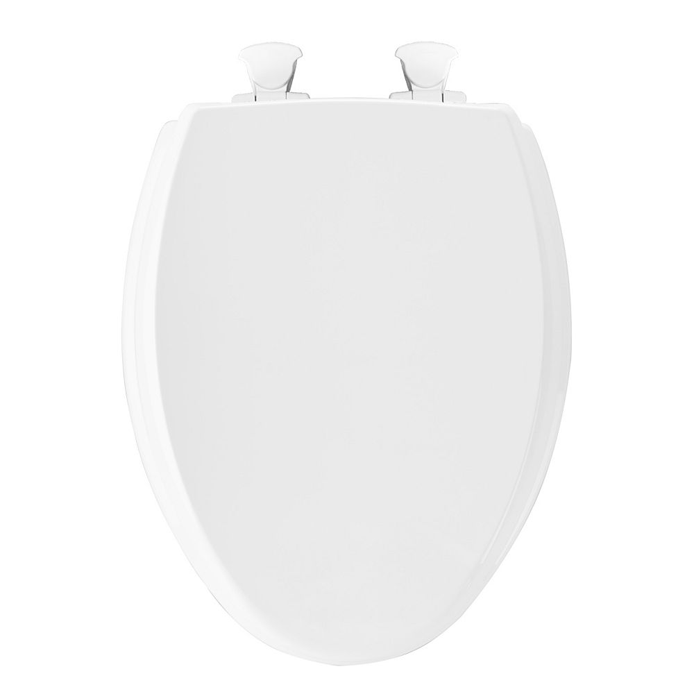 Bemis Elongated Closed Front Easy Clean Toilet Seat in White | The Home ...