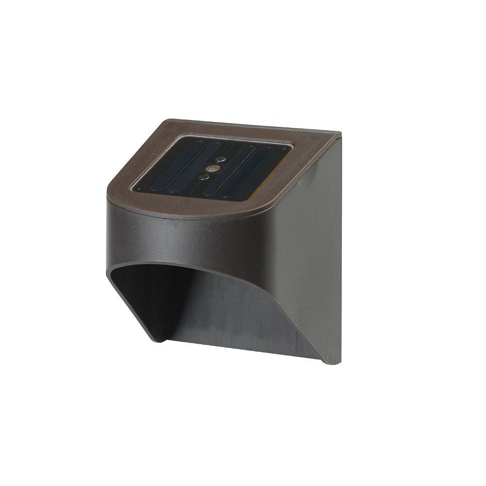 Hampton Bay Solar Fence Light Dark Brown LED (4Pack) The Home Depot