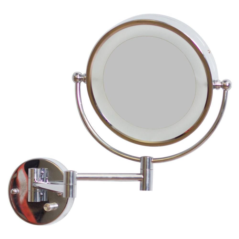 American Imaginations 5inch x 13inch Rectangular Wall Mount Magnifying Mirror in Chrome The