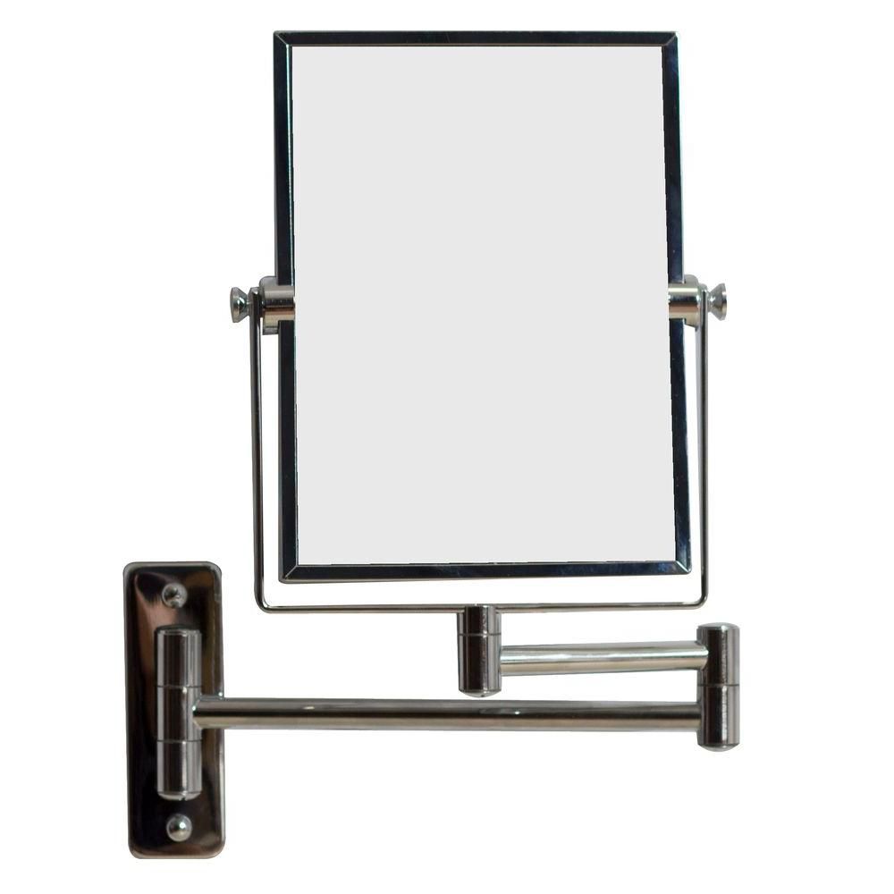 American Imaginations 5inch x 13inch Rectangular Wall Mount Magnifying Mirror in Chrome The