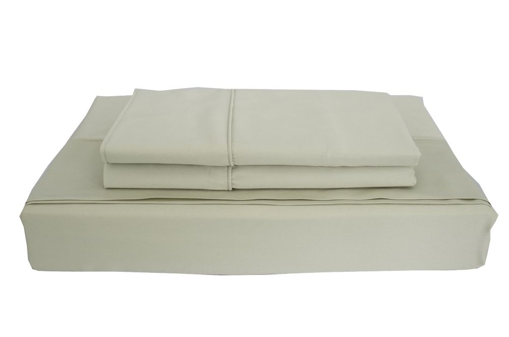 Maholi Bamboo Solid - Ensemble de draps, sauge, lit 2 places Maholi Bamboo Solid - Ensemble de draps, sauge, lit 2 places