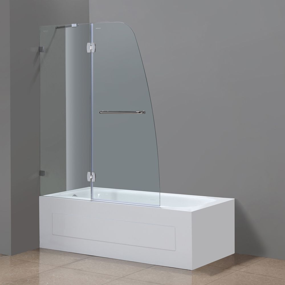 Aston Soleil 48 In X 58 Completely Frameless Pivot Tub Shower Aston Soleil 48 In X 58 Completely Frameless Pivot Tub Shower Door Chrome