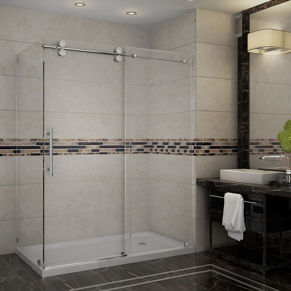 Aston Langham 60Inch x 35Inch x 77 1/2Inch Frameless Shower Stall