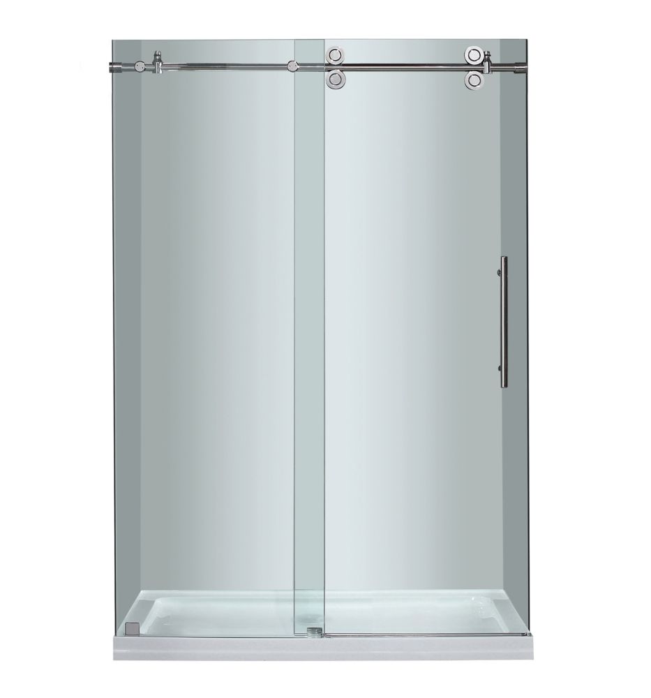 Aston 48-inch x 77.50-inch Frameless Rectangular Sliding ...