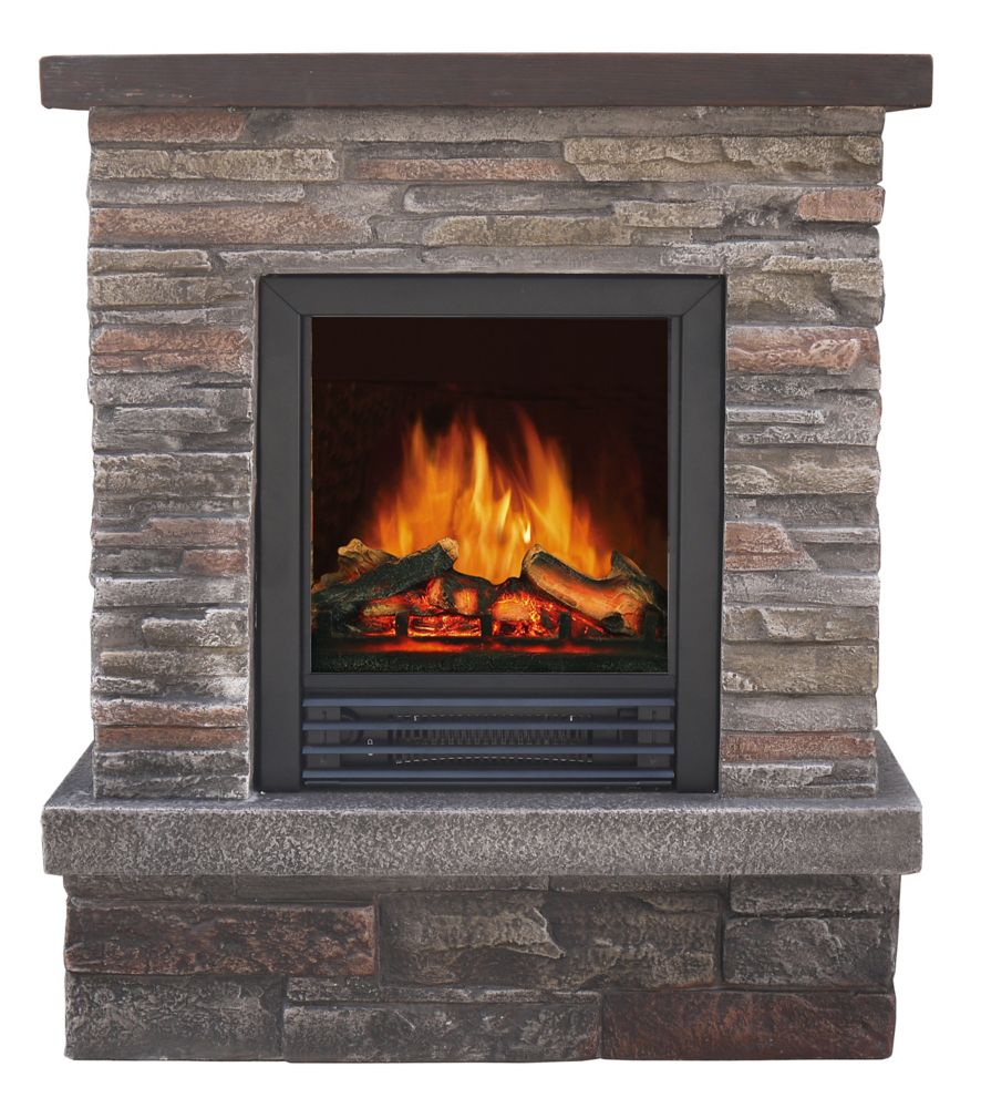 Paramount Apex Faux Stone Electric Fireplace The Home Depot Canada