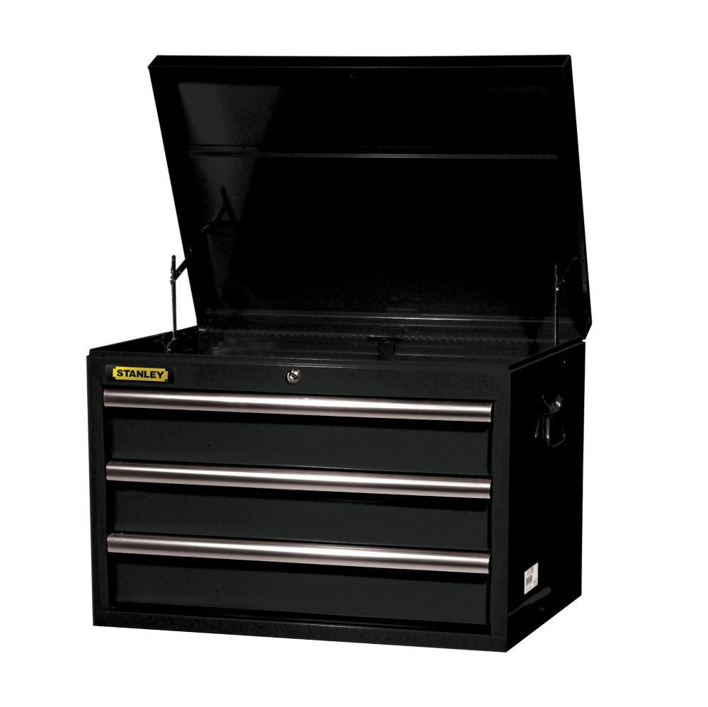 Stanley 27 Inch 3 Drawer Top Chest Black