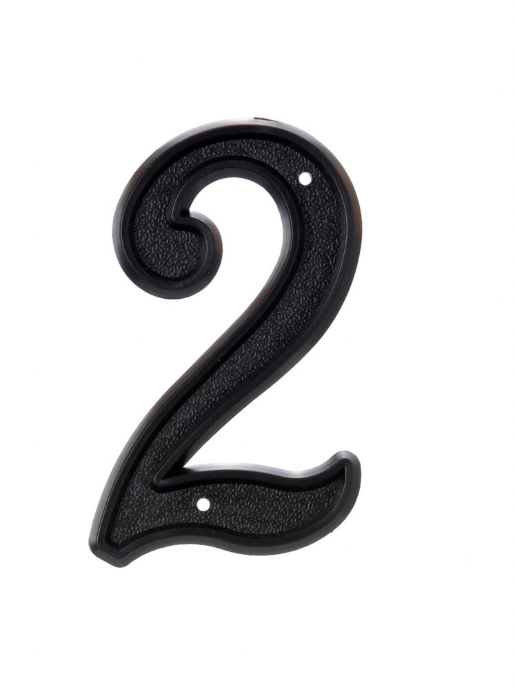 Hillman 6 Inch Black Plastic House Number 2 | The Home Depot Canada
