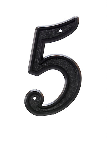 Hillman 6 Inch Black Plastic House Number 5 The Home Depot Canada