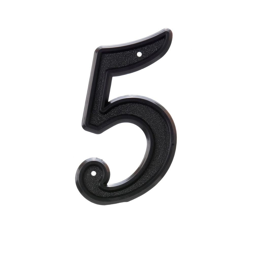 Hillman 6 Inch Black Plastic House Number 5 | The Home Depot Canada