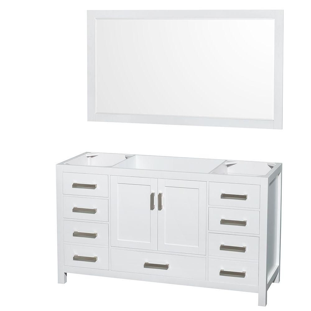 Sheffield 59inch Vanity with 58inch Mirror in White