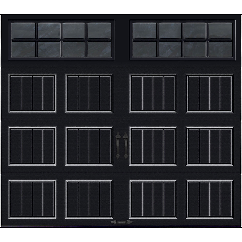Gallery Collection 8 Ft X 7 Intellicore Insulated Black Garage Door With Sq24 Window