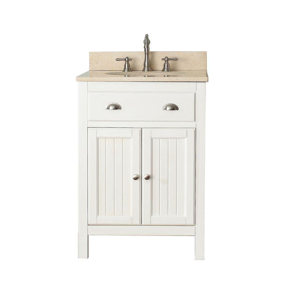 Avanity Hamilton 25inch W 2Door Freestanding Vanity in White With