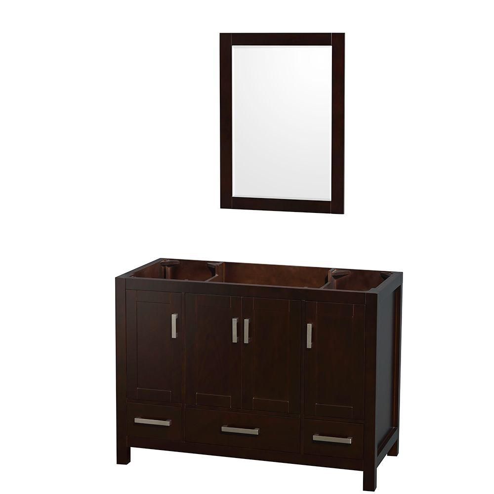 Wyndham Collection Sheffield 48inch Vanity with 24inch Mirror in Espresso The Home