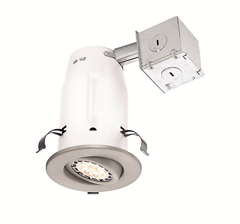 commercial electric brushed nickel recessed non ic gimbal led