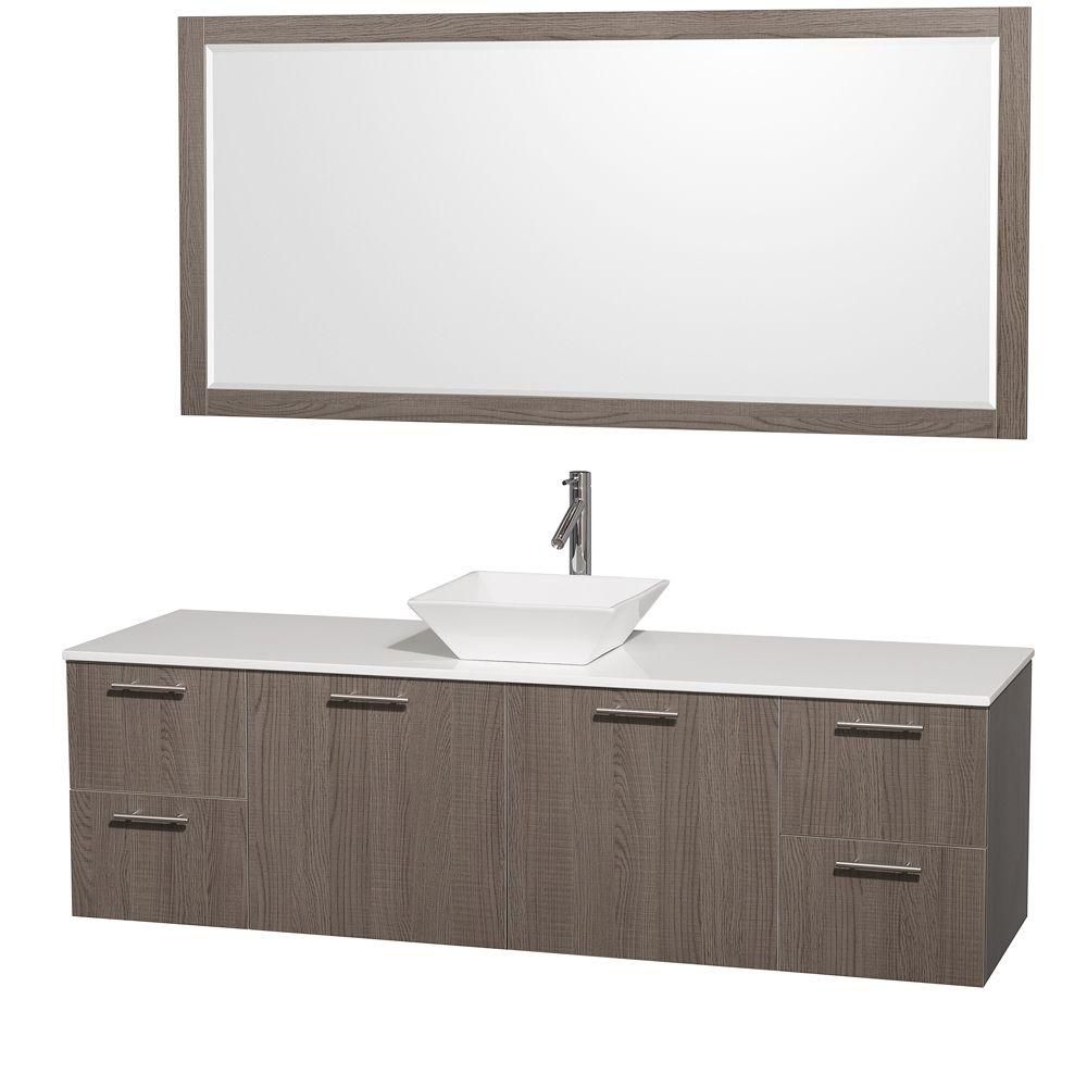 Wyndham Collection Amare 72inch W 4Drawer 2Door Wall Mounted Vanity