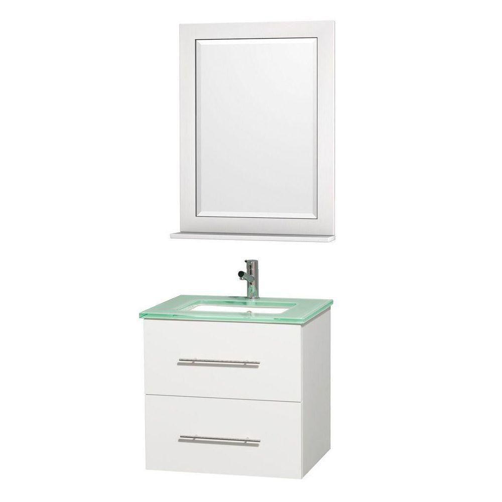Wyndham Collection Centra 24inch W 1Drawer 1Door Wall Mounted Vanity