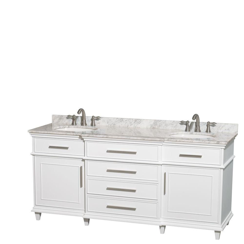 Wyndham Collection Berkeley 72inch W 4Drawer 2Door Vanity in White
