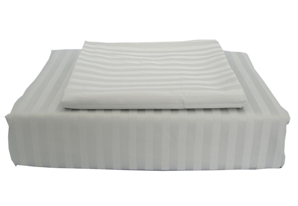 Maholi 400 FP Damask Stripe - Ensemble de housse de couette, Gris, grand lit Maholi 400 FP Damask Stripe - Ensemble de housse de couette, Gris, grand lit