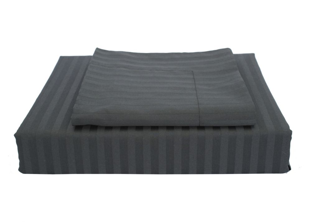 Maholi 400 FP Damask Stripe - Ensemble de housse de couette, Noir, lit 1 place Maholi 400 FP Damask Stripe - Ensemble de housse de couette, Noir, lit 1 place