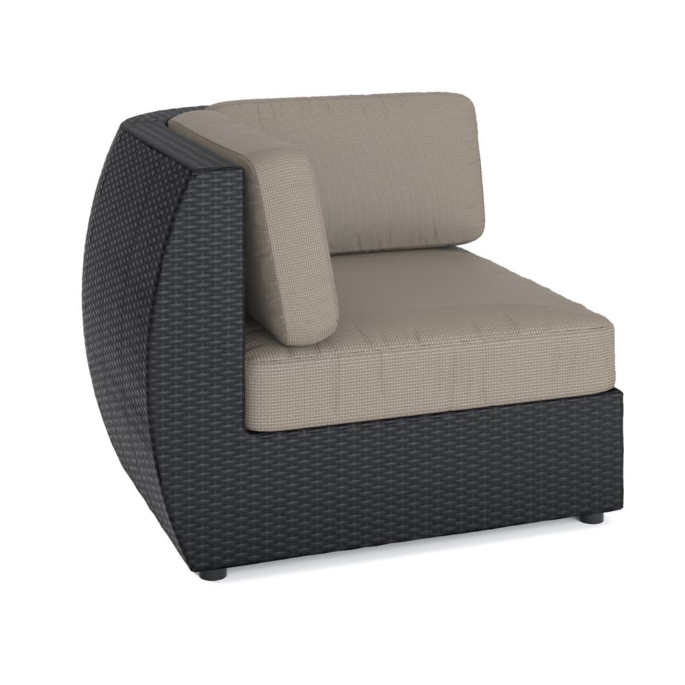 Seattle Corner Patio Sectional Seat in Textured Black Weave