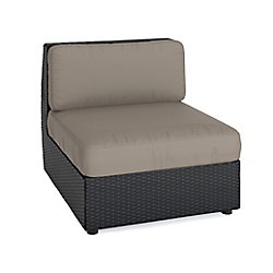 Seattle Middle Patio Sectional Seat in Textured Black Weave