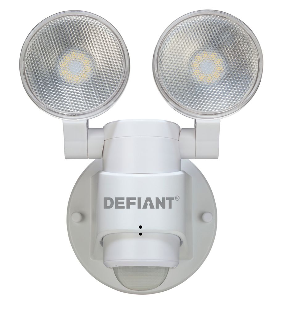 Defiant 180Degree 2Head Outdoor White Motion Activated Flood Light