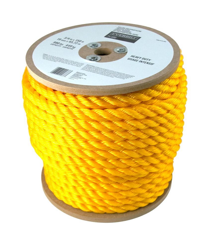 Everbilt 3/4 Inch x 150 Feet Twisted Yellow Polypropylene Rope | The ...