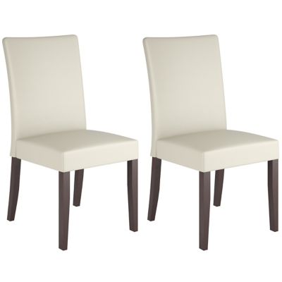 Corliving Atwood Solid Wood Brown Parson Armless Dining Chair