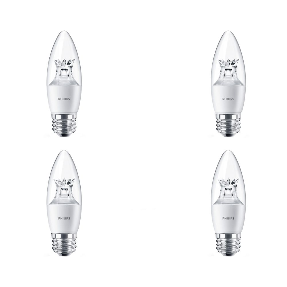 Philips LED 4.5W = 40W Chandelier Medium Base Soft White (2700K) Case of 4 Bulbs The Home