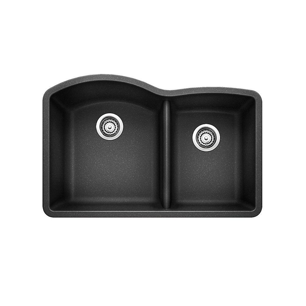 Diamond U1 75 Low Divide Silgranit Sink Undermount Anthracite