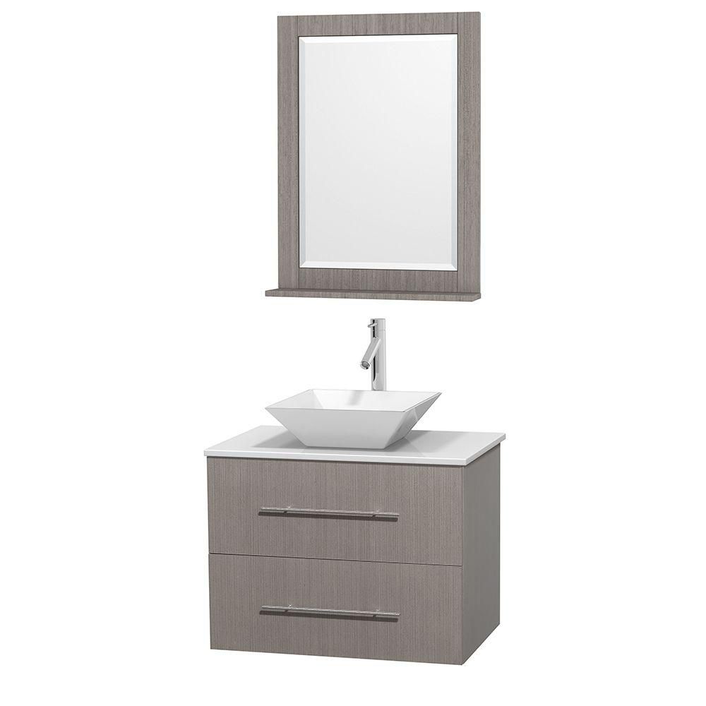 Wyndham Collection Centra 30inch W 1Drawer 1Door Wall Mounted Vanity