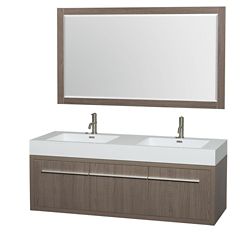 Wyndham Collection Meuble Double Axa 60 Po Chêne Gris Comptoir