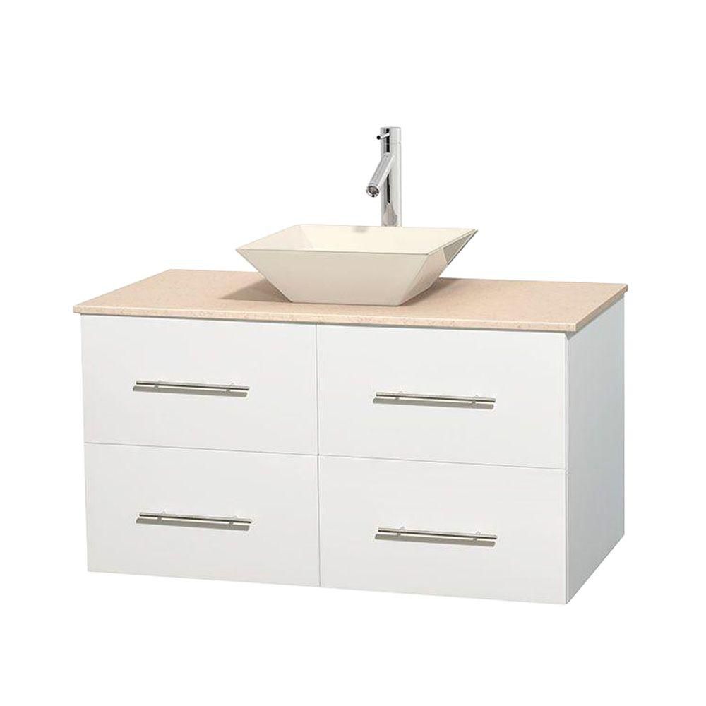 Wyndham Collection Centra 42-inch W 2-Drawer 2-Door Wall Mounted Vanity ...