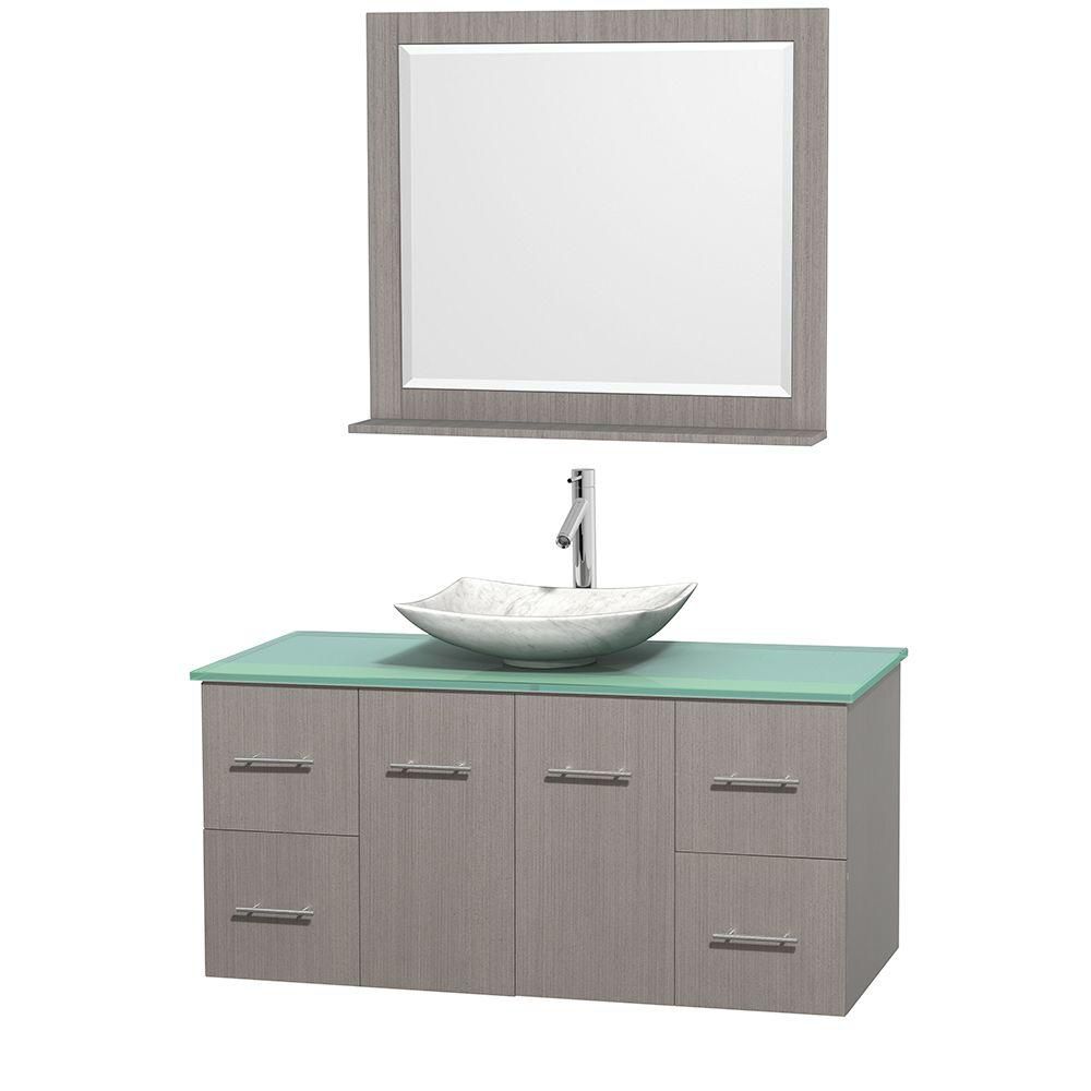 Wyndham Collection Centra 48inch W 4Drawer 2Door Wall Mounted Vanity