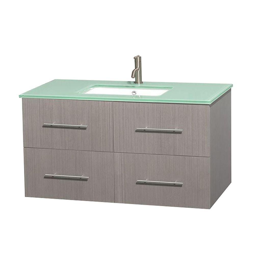 Wyndham Collection Centra 42inch W 2Drawer 2Door Wall Mounted Vanity