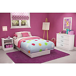 Libra Nightstand with Storage, Pure White