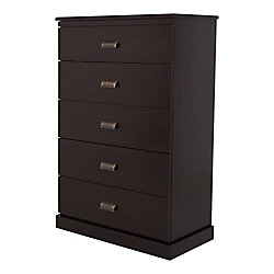 Gloria 18-inch x 7.5-inch x 58.75-inch 5-Drawer Chest in Brown
