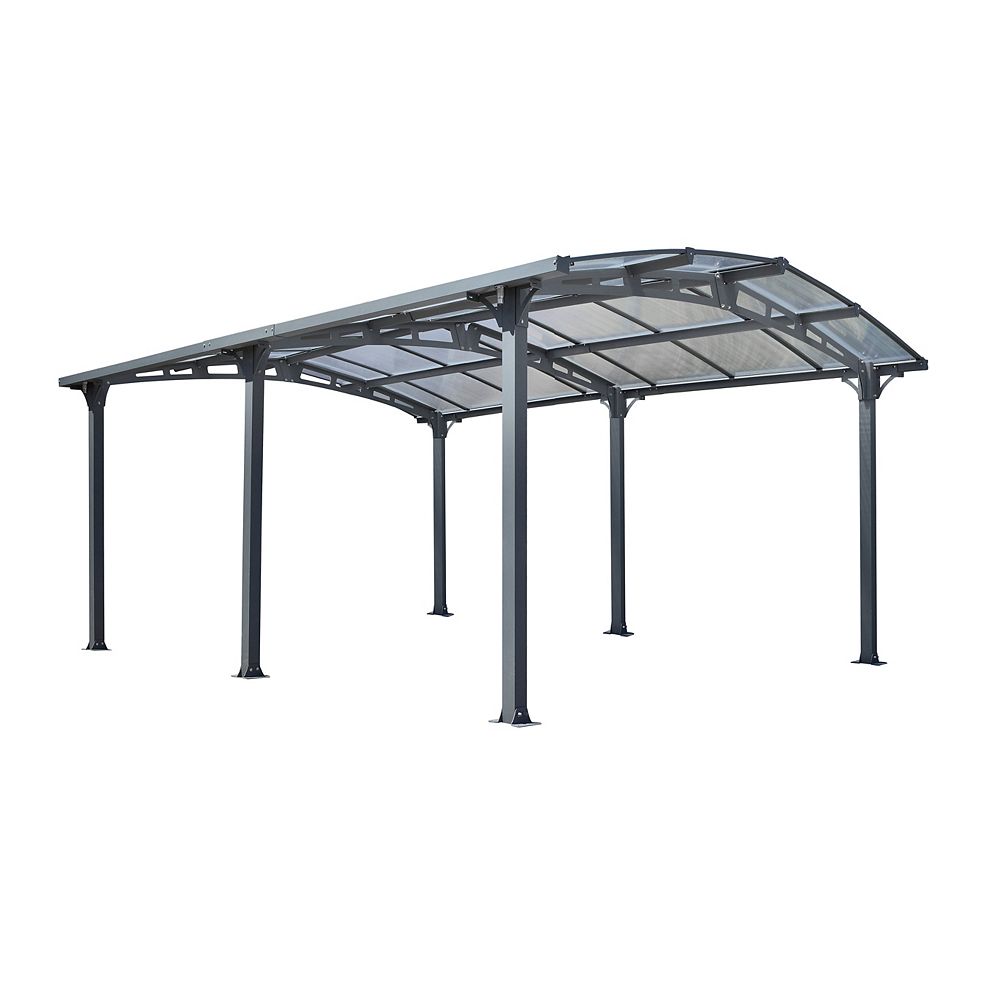 Gazebo Penguin Acay Carport with Gutter in Grey The Home Depot Canada