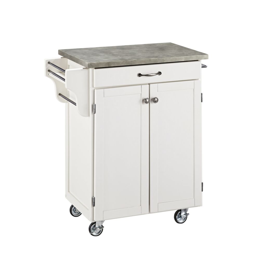 White Cuisine Cart with Concrete Top White Cuisine Cart with Concrete Top