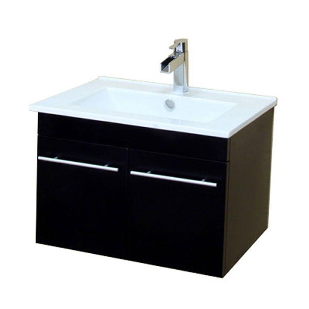 Bellaterra Jerez 24.40inch W 2Door Wall Mounted Vanity in Black With