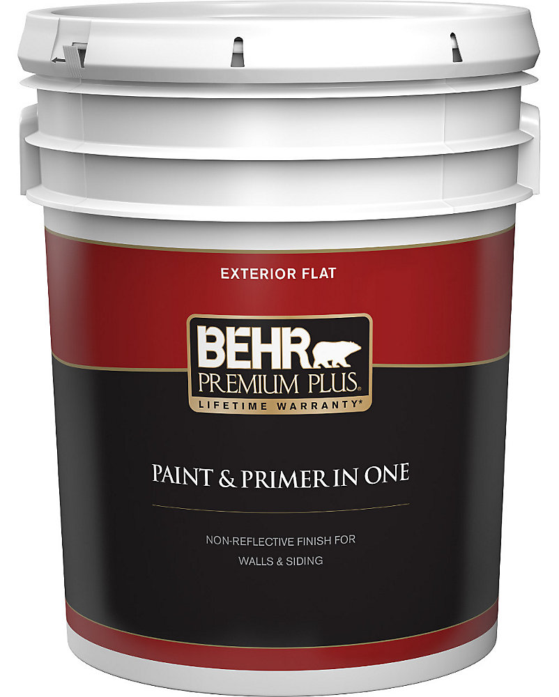 Behr Premium Plus Exterior Paint & Primer in One, Flat Behr Premium Plus Exterior Paint & Primer in One, Flat