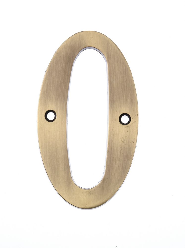 Hillman 6 Inch Aged Brass House Number 0 The Home Depot Canada