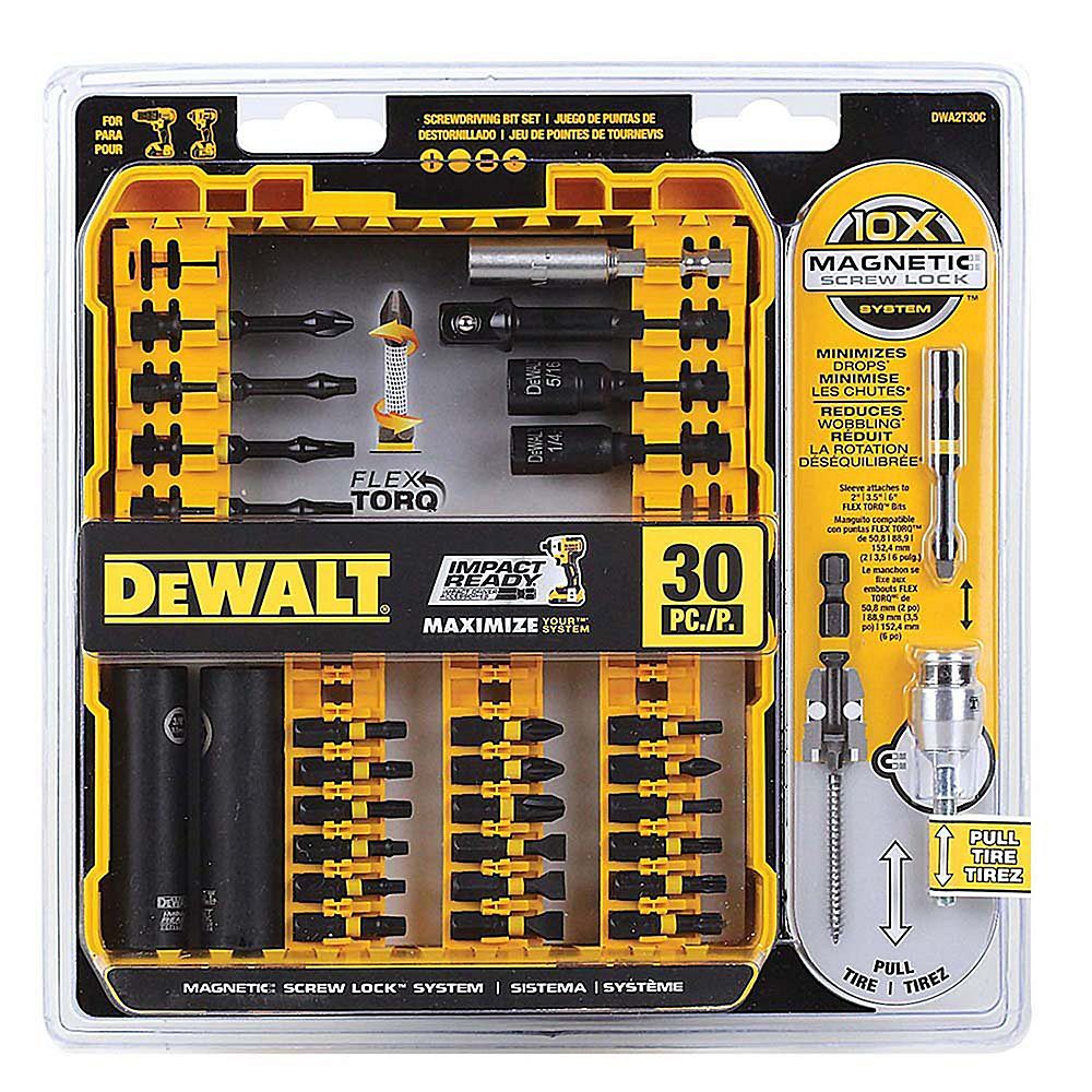 DEWALT Flex Torq 30Piece Hex Shank Impact Driver Bit Set The Home