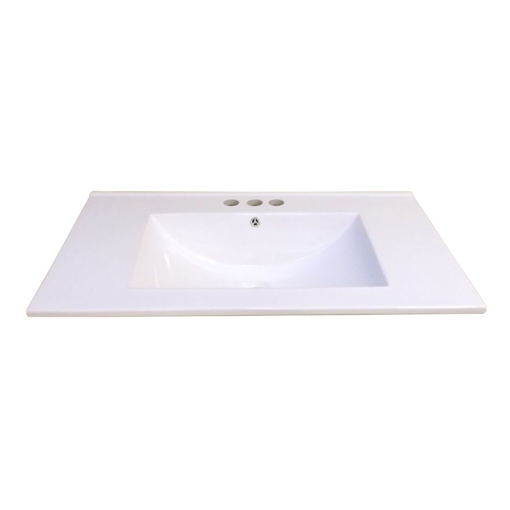 Vanity Tops The Home Depot Canada 61 In W X 22 D White Vanity Top With Wave Bowl